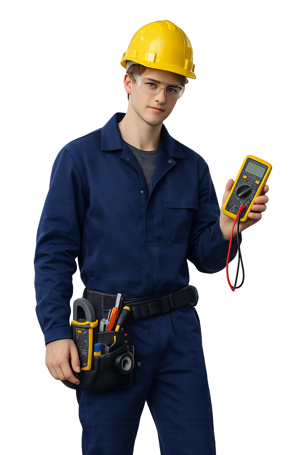 Młody uczeń z laptopem na tle technologii - nauka online w Liceum Ramus